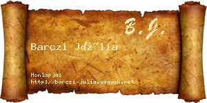 Barczi Júlia névjegykártya