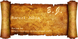 Barczi Júlia névjegykártya